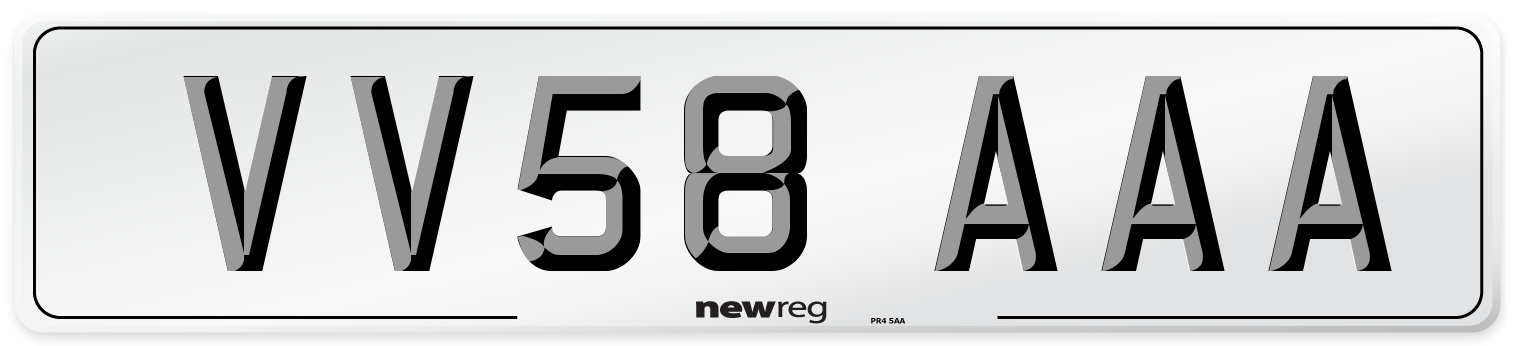 VV58 AAA Number Plate from New Reg